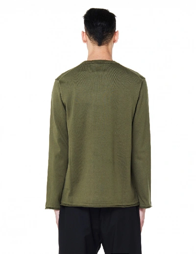 Shop Junya Watanabe Army Print Khaki Cotton Sweater