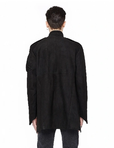 Shop Julius Zipped Suede Jacket In Black