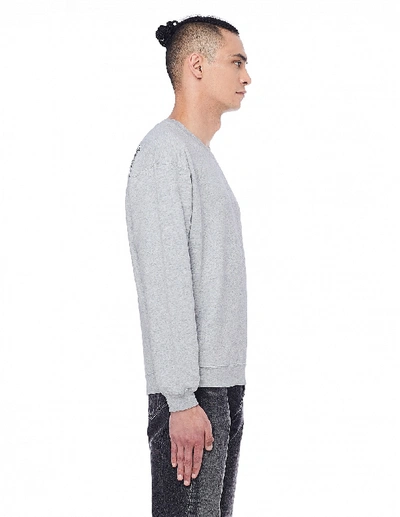 Shop Balenciaga Grey Embroidered Cotton Sweatshirt