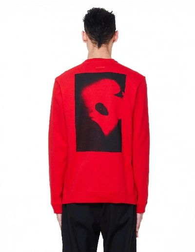 Shop Raf Simons Cotton Printed Sweatshirt In Red