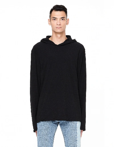 Shop James Perse Dark Grey Cotton Hoodie