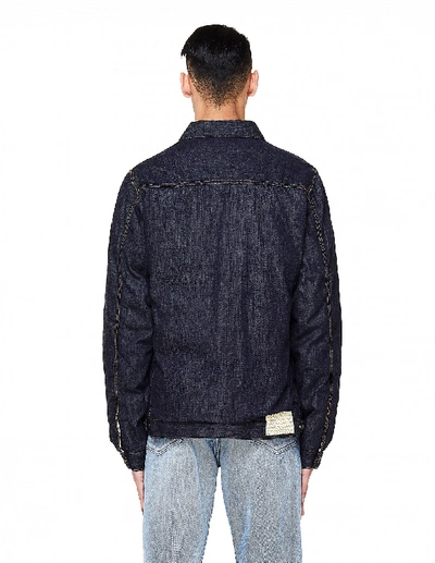 Shop Visvim Ss 101 Washed Denim Down Filled Jacket In Blue