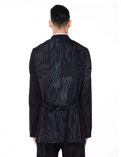 Shop The Viridi-anne Striped Back Linen Jacket In Black