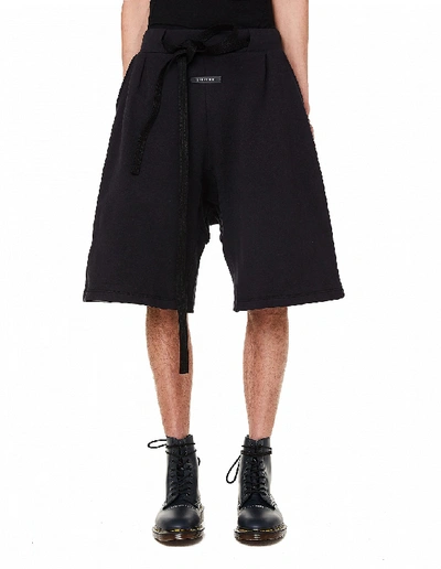 Shop Fear Of God Black Cotton Shorts In White