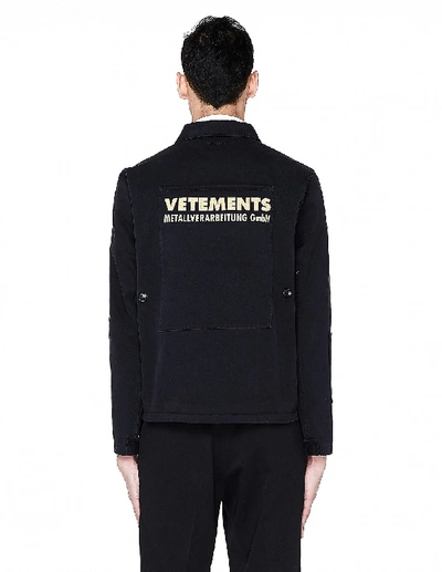 Shop Vetements Black Cotton Printed Jacket