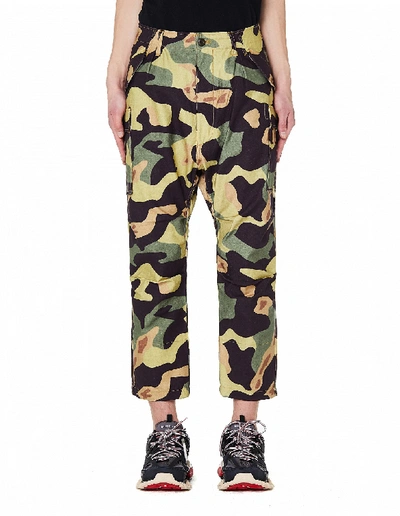 Shop Junya Watanabe Khaki Cargo Cropped Trousers