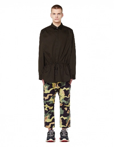 Shop Junya Watanabe Khaki Cargo Cropped Trousers