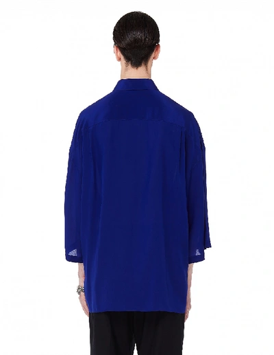 Shop Haider Ackermann Electric Blue Silk Shirt