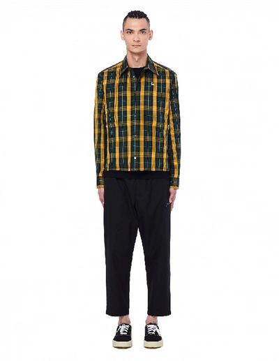 Shop Undercover Checked Anime Printed Shirt In Green