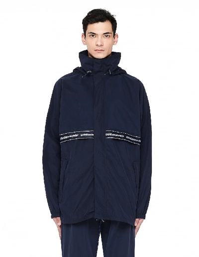 Shop Vetements Men's Blue Tape Jacket In Navy Blue