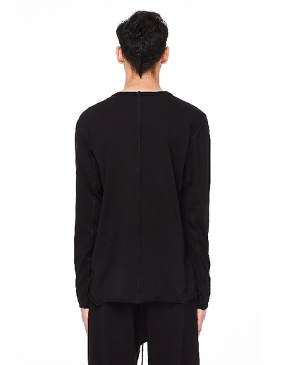 Shop Isaac Sellam Leather Seams Black Long Sleeve T-shirt