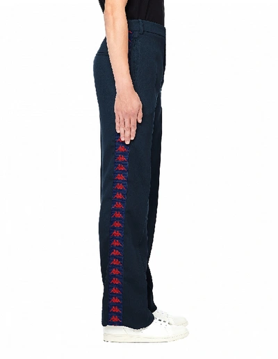 Shop Faith Connexion Kappa Striped Wool Pants In Navy Blue