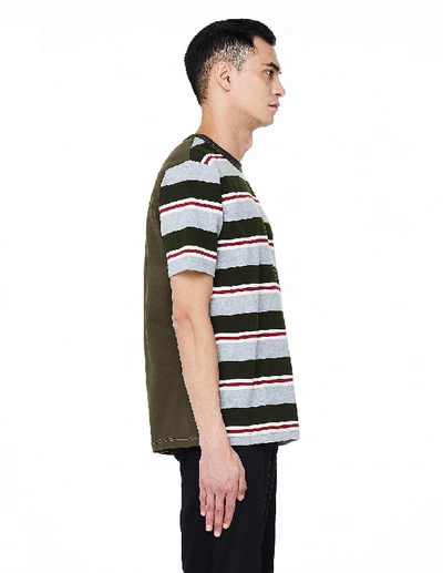Shop Junya Watanabe Striped Cotton T-shirt In Multicolor
