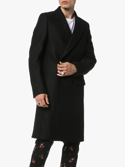 Shop Ann Demeulemeester Peak Lapel Single-breasted Coat In Black