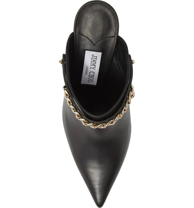 Shop Jimmy Choo Lexx Chain Pointy Toe Mule In Black/ Gold