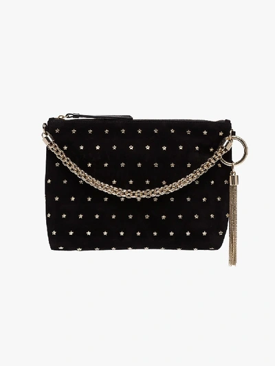 Shop Jimmy Choo Black Callie Embellished Shoulder Bag