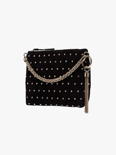 Shop Jimmy Choo Black Callie Embellished Shoulder Bag