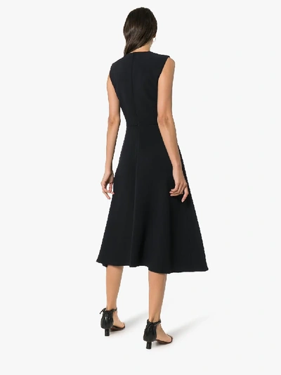 Shop Christopher Kane Squiggle Cupchain Crepe Dress In Black