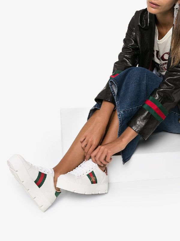 gucci ace embroidered platform