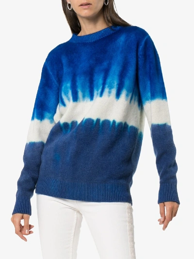 Shop The Elder Statesman Tie-dye Cashmere Sweater In Blue