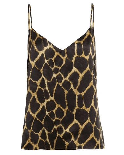 Shop L Agence L'agence Jane Silk Safari Camisole  Brown/giraffe P In Brown,giraffe