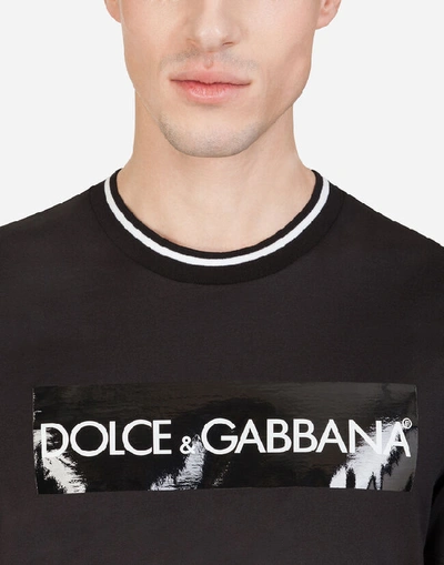 Shop Dolce & Gabbana Cotton T-shirt With Fusible Band In Black