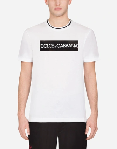 Shop Dolce & Gabbana Cotton T-shirt With Fusible Band In Black
