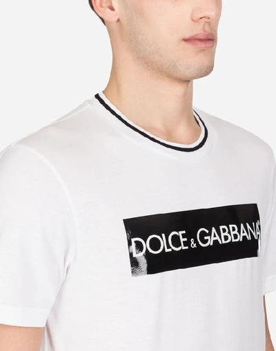 Shop Dolce & Gabbana Cotton T-shirt With Fusible Band In Black