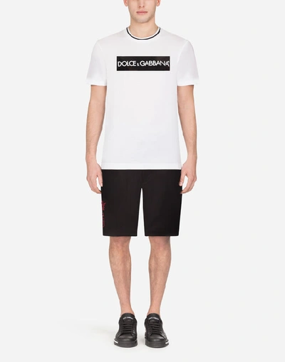 Shop Dolce & Gabbana Cotton T-shirt With Fusible Band In Black