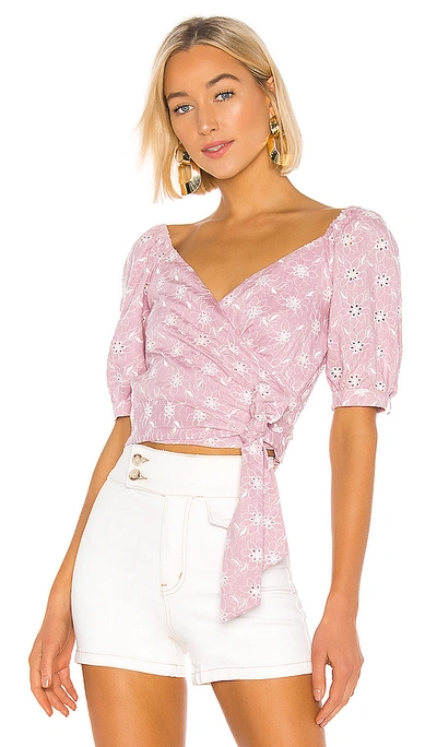 Shop Astr Dina Top In Orchid & White