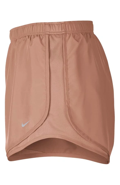 Shop Nike Dry Tempo High Rise Running Shorts In Rose Gold/ Wolf Grey Dd Htr