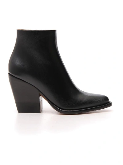 Shop Chloé Rylee Zipped Ankle Boots In Black