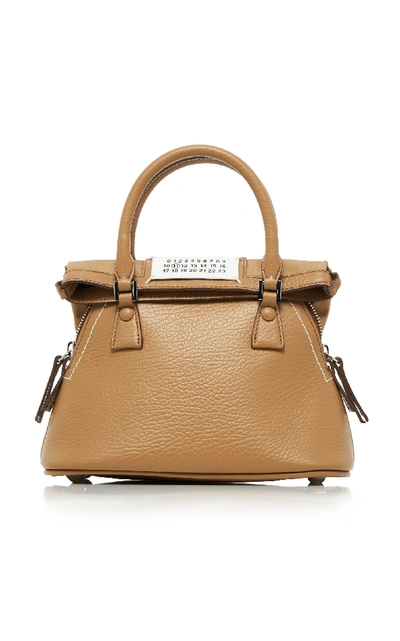 Shop Maison Margiela 5ac Textured-leather Shoulder Bag In Neutral