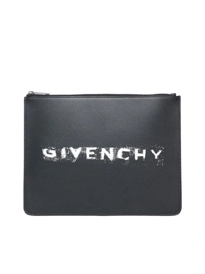 Shop Givenchy Large Logo Pouch In Black