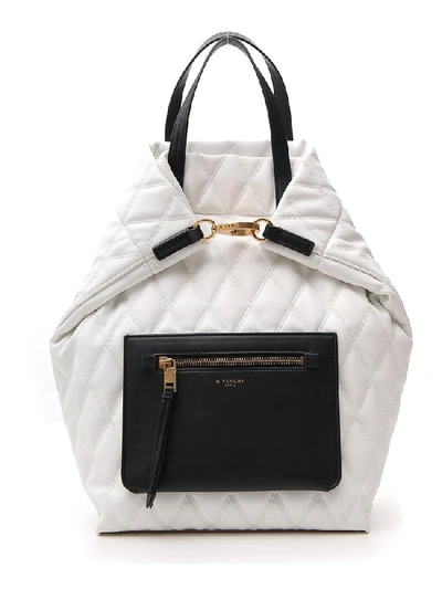 Shop Givenchy Quilted Front Zip Tote Bag In White