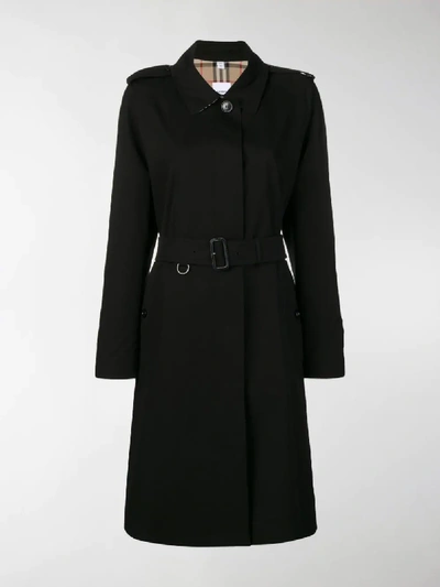 Shop Burberry Single-breasted Trench Coat In Black