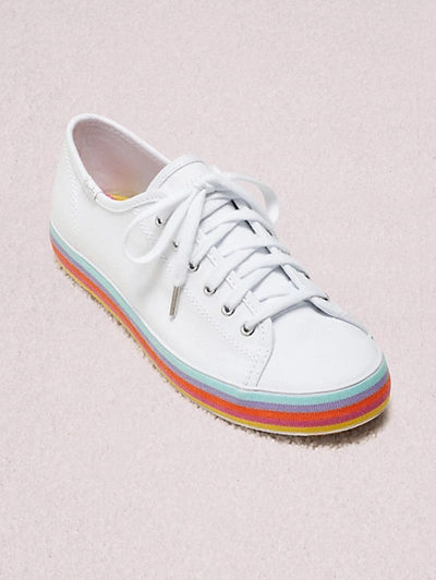Shop Kate Spade Keds X  New York Kickstart Rainbow Foxing Sneakers In White