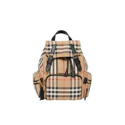 Shop Burberry The Small Rucksack In Vintage Check And Icon Stripe