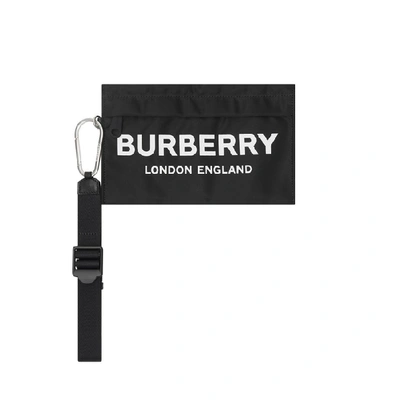 Shop Burberry Logo Print Nylon Zip Pouch