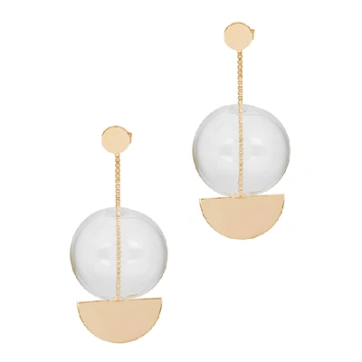 Shop Annika Inez Glassy Half Moon Gold-tone Earrings