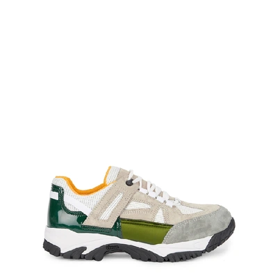 Shop Maison Margiela Security Suede And Mesh Sneakers