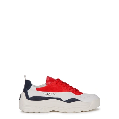 Shop Valentino Gumboy White Leather Sneakers In White And Other