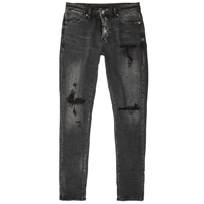 Shop Ksubi Van Winkle Angst Thrash Grey Denim Jeans In Black