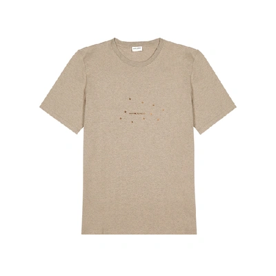 Shop Saint Laurent Logo-print Cotton-blend T-shirt