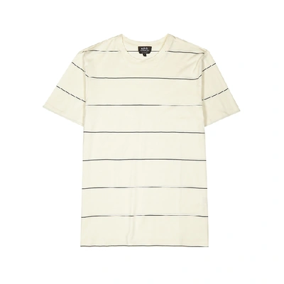 Shop Apc Off-white Cotton T-shirt