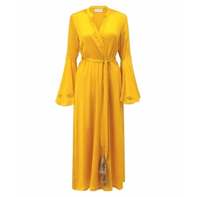 Shop Anya Maj Dara Kimono In Yellow Gold