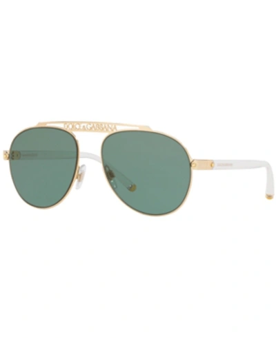 Shop Dolce & Gabbana Sunglasses, Dg2235 57 In Gold/green