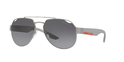 Shop Prada Linea Rossa Man Sunglasses Ps 57us Lifestyle In Polar Grey Gradient