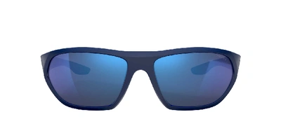 Shop Prada Linea Rossa Man Sunglasses Ps 18us Active In Blue Mirror Blue