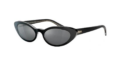 Shop Miu Miu Woman  Mu 09us Core Collection In Dark Grey Flash Silver